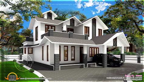 square feet sloping roof villa home kerala plans
