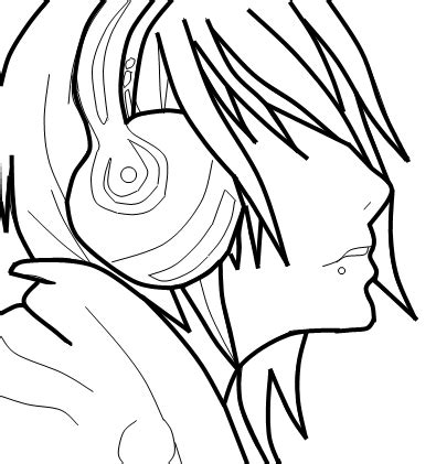 easy emo anime boy drawings sketch coloring page