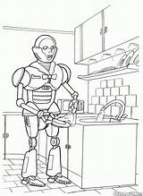 Robot Coloring Dishwasher Pages Colorkid Robots sketch template