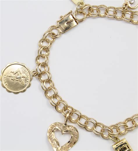 yellow gold charm bracelet  charm ladies bracelet ebay