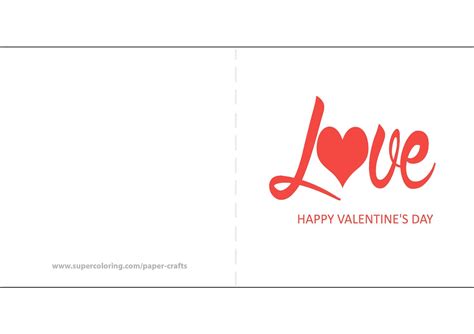 happy valentines day card  printable papercraft templates