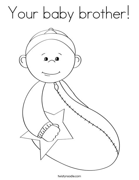 baby brother coloring page twisty noodle