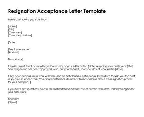resignation acceptance letter templates  pd vrogueco