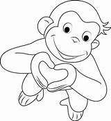 George Curious Coloring Pages Valentines Kids Valentine Heart Printable Color Monkey Colouring Print Cartoon Tv Bestcoloringpagesforkids Sheets Shows Drawing Disney sketch template