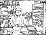 Baking Baker Coloring Bread Pages Getcolorings Getdrawings Drawing sketch template