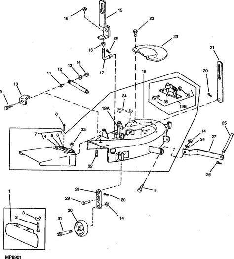 john deere  mower deck diagram