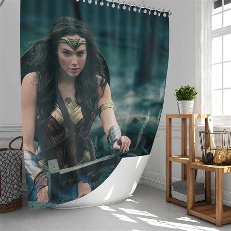 Gal Gadot Empowers As Wonder Woman Shower Curtain