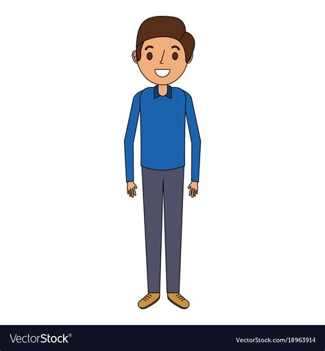 cartoon man male character standing person vector image