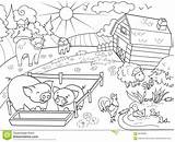Rural Coloring Farm Adults Designlooter Landscape Animals Vector 1300 17kb sketch template