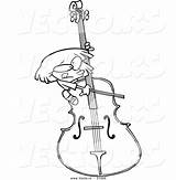 Bass Girl Cartoon Coloring Giant Playing Cello Vector Outlined Getdrawings Getcolorings Leishman Ron Instrument sketch template