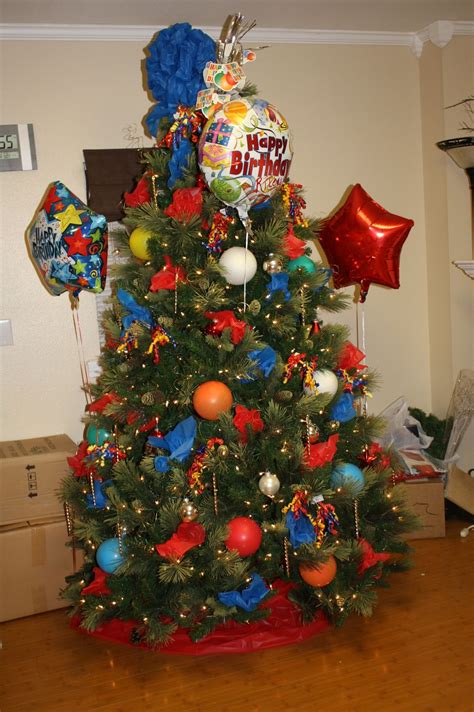 birthday tree decorated  dollar store total cost