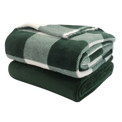 mainstays fleece plush throw blanket    green plaid  pack walmartcom
