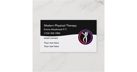 physical therapist modern business cards zazzle