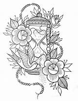 Coloring Pages Adult Printable Flowers Tattoo Colouring Tattoos Patterns Adults Designs Drawings Hourglass Floral Books Sheets Flores Outline Blank Cute sketch template