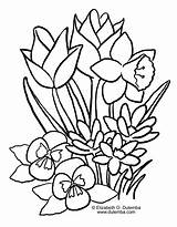 Spring Coloring Pages Flowers Easy Printable Color Kids Springtime Flower Children Sping Educational Will Leaves Classroom sketch template