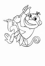 Monkey Coloring Pages Cute Baby Kids Printable Printables Print Bestcoloringpagesforkids Popular sketch template