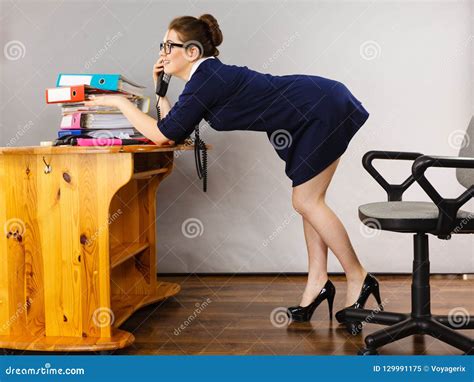happy secretary business woman in office stock image image of power