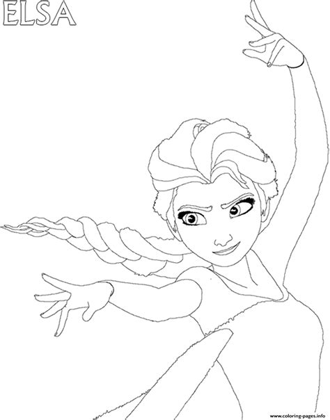Elsa In Position For Magic Coloring Page Printable