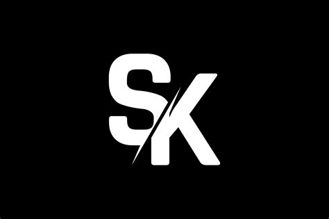 monogram sk logo design graphic  greenlines studios creative fabrica