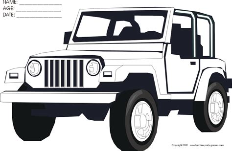 jeep coloring pages    print