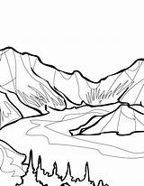 Montanhas Lago Colorir Tudodesenhos Imprimir sketch template