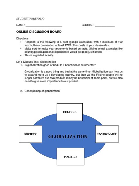 globalization online discussion board pdf globalization economies
