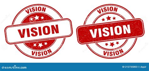 vision stamp vision label  grunge sign stock vector illustration  circle textured