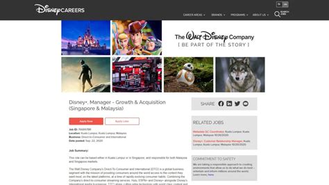 disney hiring growth  acquisition manager  disney  malaysia  singapore  forge