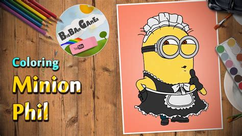 minion phil coloring drawing despicable  painting coloring pages