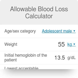 allowable blood loss calculator formula