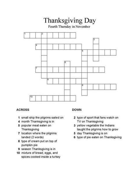 thanksgiving crossword puzzle thanksgiving crossword puzzle