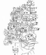 Castle Moving Howls Coloring Deviantart Pages Drawings Template sketch template