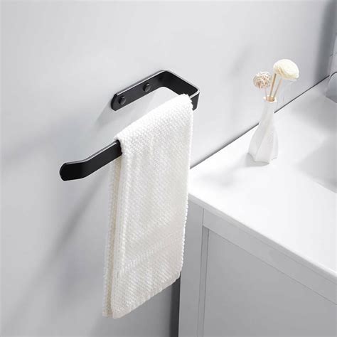 extended towel ring holder racks cm wall mounted black hand bar
