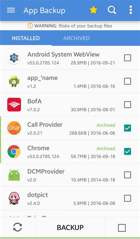 app backup restore apk  android
