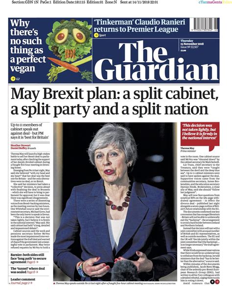 britse kranten verdeeld  brexit akkoord  zitten  de brexsit