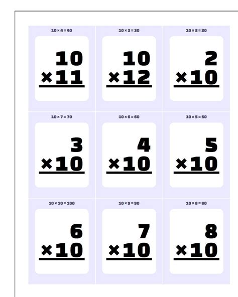 multiplication     flash cards