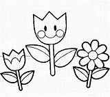 Coloring Pages Printable Flower Popular Preschool Flowers sketch template