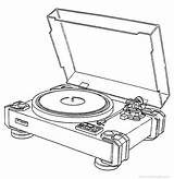 Record Player Drawing Pioneer Pl Turntable Coloring Direct Drive Template Getdrawings Vinyl sketch template
