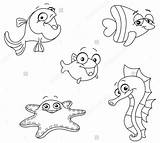 Sea Coloring Creatures Pages Colouring Template Deep Templates sketch template
