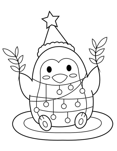 printable christmas penguin coloring page printable christmas