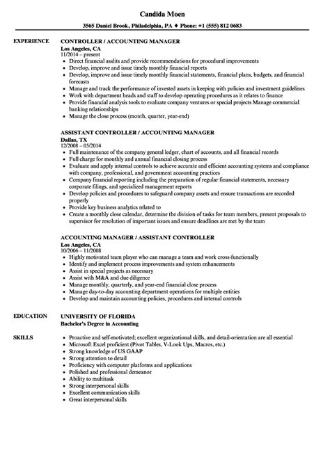 sample resume  finance  accounting manager