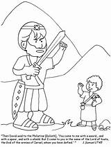 Coloring Goliath David Pages Bible Preschool Kids Sheet Craft Und sketch template