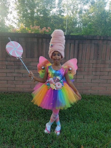 candy fairy costume with cotton candy wig etsy candy costumes fairy