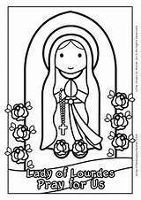 Lourdes Coloring Lady Catholic Teacherspayteachers sketch template