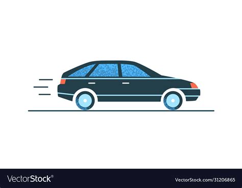 sports black car fast moving  road side view vector image