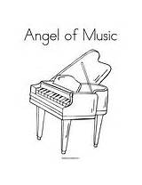 Coloring Piano Music Angel Pages Worksheet Change Template Twistynoodle Style sketch template