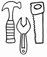 Construction Tools Coloring Pages Tool Kids Printable Preschool Color Template Toolbox Worker Cut Clipart Stencils These Use sketch template