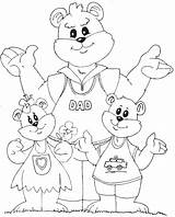 Bear Coloring Family Dad Pages Daddy Welcome Template sketch template