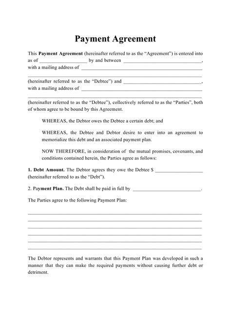 payment agreement template fill  sign