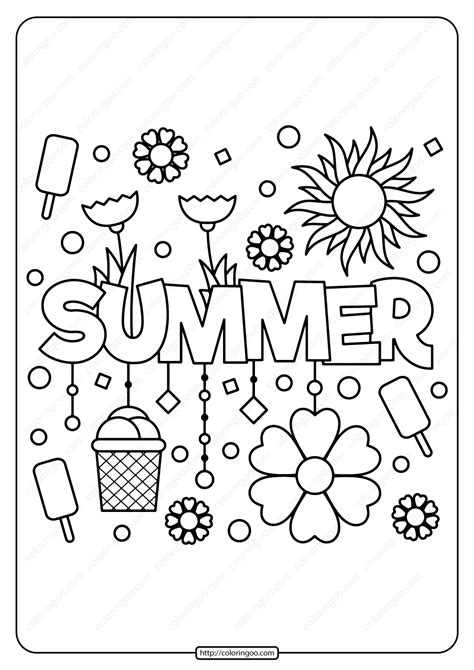 printable summer  coloring page summer coloring pages
